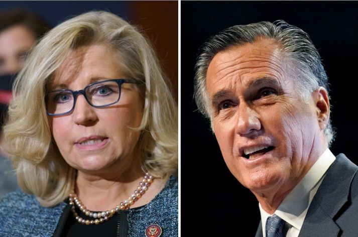 Liz Cheney og Mitt Romney.