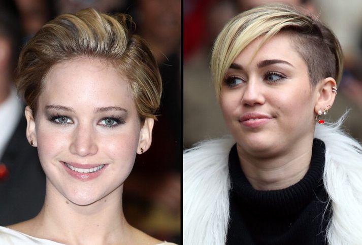 Jennifer Lawrence og Miley Cyrus