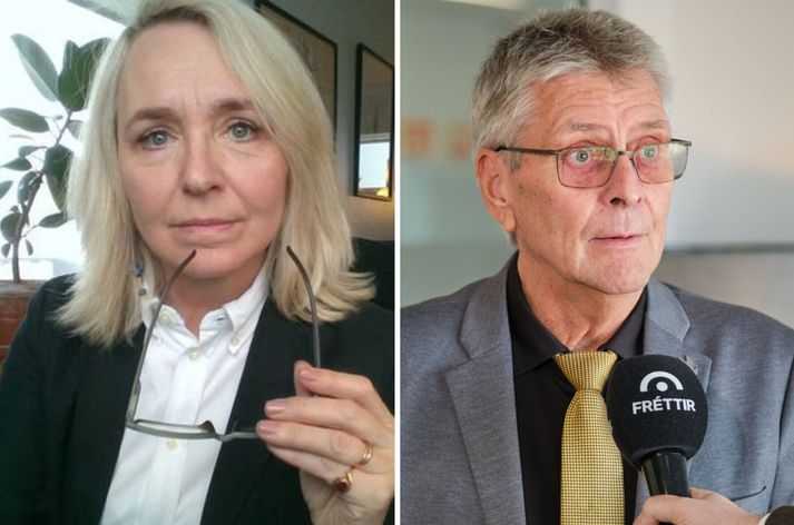 Ragnheiður Tryggvadóttir, framkvæmdastjóri Rithöfundasambands Íslands, og Guðmundur Ingi Kristinsson, mennta- og barnamálaráðherra.