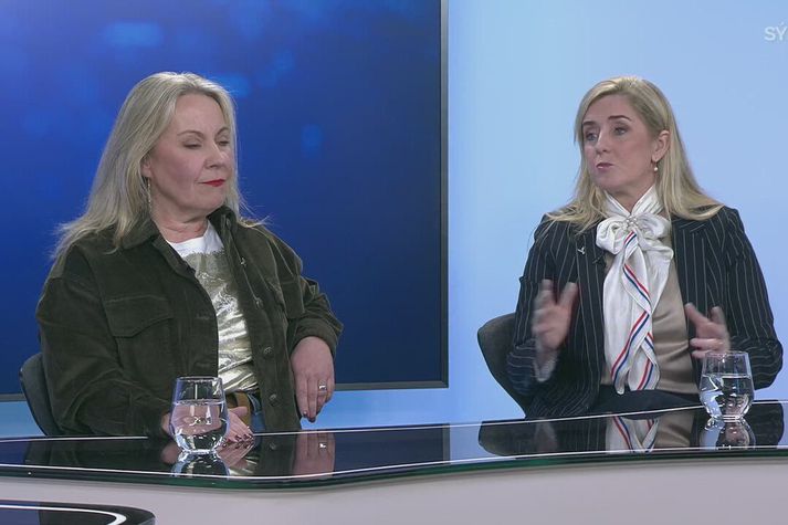 Sigríður Á. Andersen (M) og Bryndís Haraldsdóttir (D) í kvöldfréttum Sýnar.
