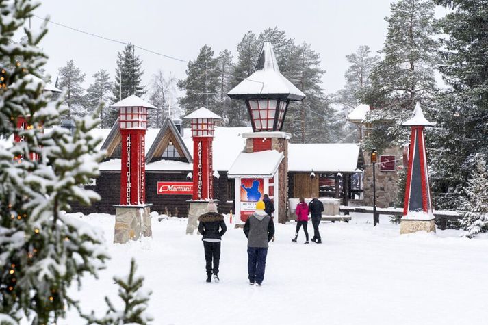 Frá þorpi jólasveinsins í Rovaniemi í Lapplandi í Finnlandi.