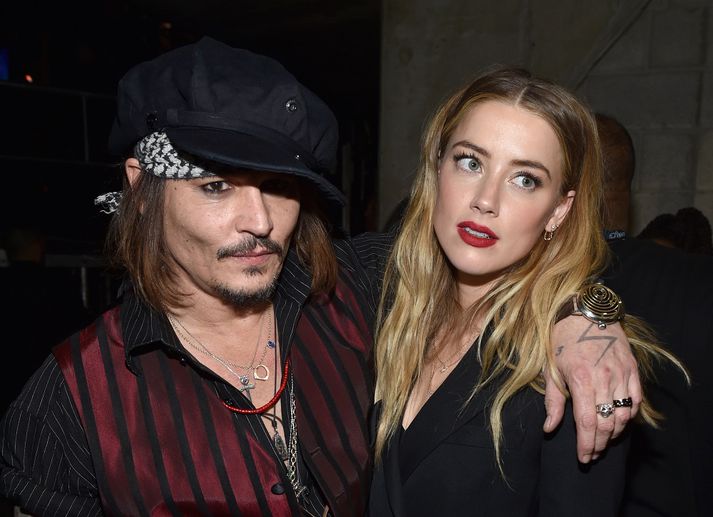 Johnny Depp og Amber Heard á meðan allt lék í lyndi.