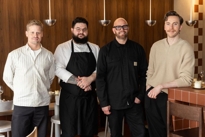 Eigendur Osteria Bari, frá vinstri, Einar Guðmundsson, Cornel G. Popa, Róbert Aron Magnússon og Aron Freyr Heimisson. Á myndina vantar Hólmfríði Rebekku Víkingsdóttur. 