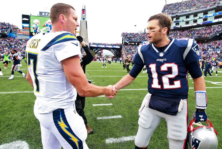 Philip Rivers og Tom Brady.