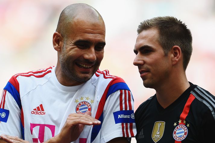 Pep Guardiola og Philipp Lahm.