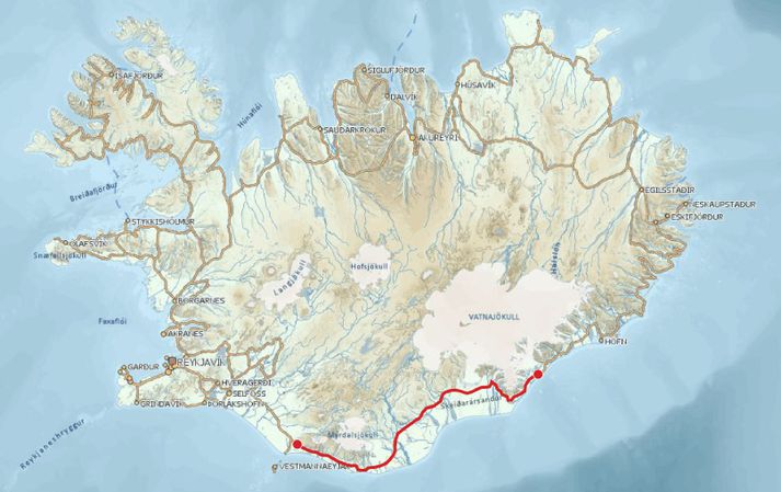 Hér má sjá hvaða kafli hringvegsins verður lokað.