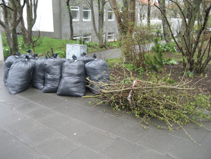 Mikilvægt að ganga vel frá garðúrgangi.