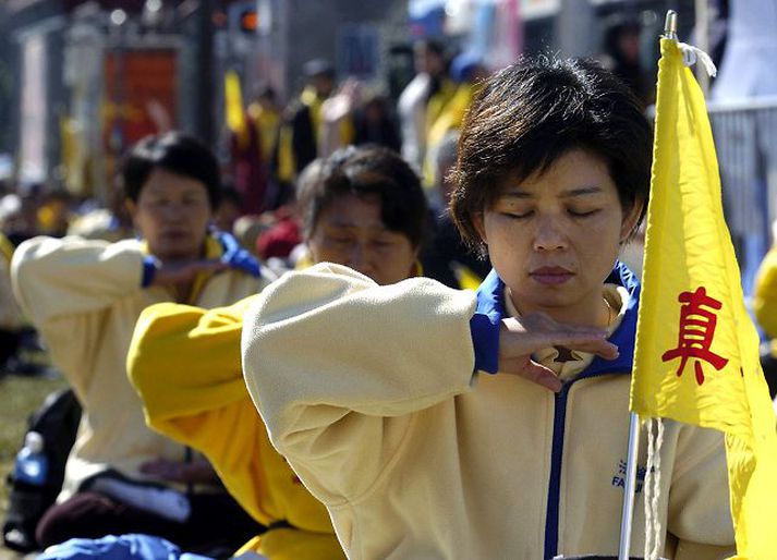 Meðlimir Falun Gong fengu ekki að koma til landsins þegar heimsókn Kínaforseta hingað til lands stóð yfir.