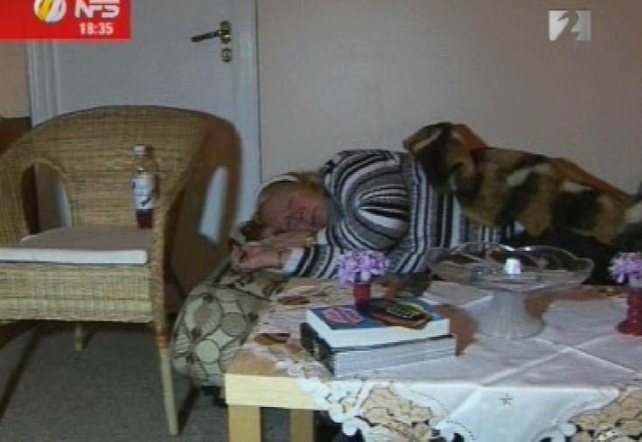 Sonja á heimili sínu í dag.