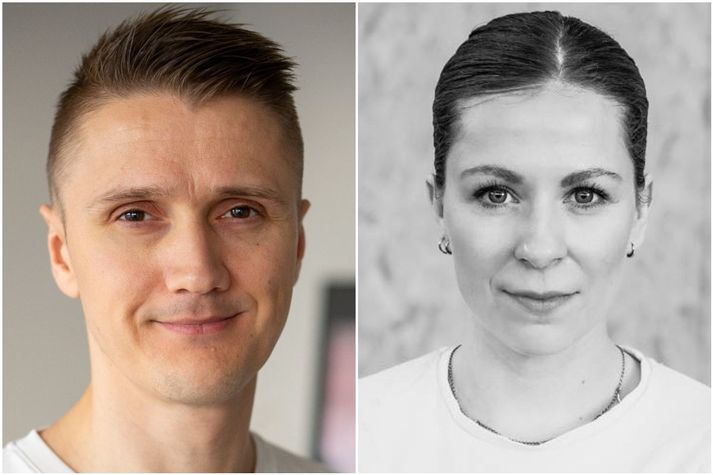 Atli Fannar og Lilja eru á leið upp að altarinu.