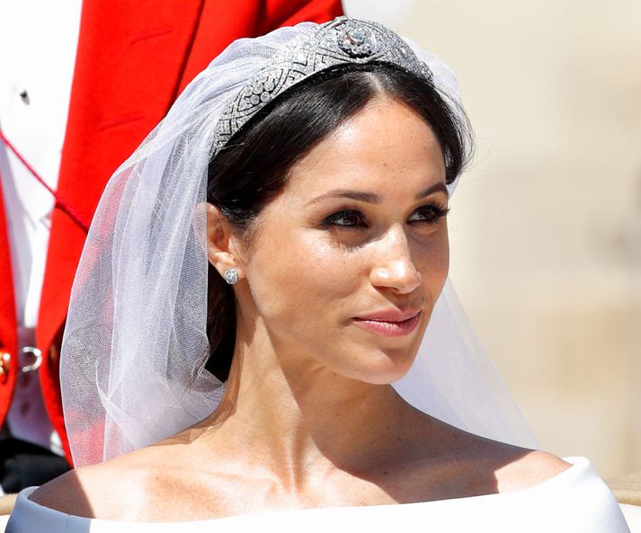 Meghan Markle, hertogaynjan af Sussex, á brúðkaupsdaginn þann 19. maí síðastliðinn.