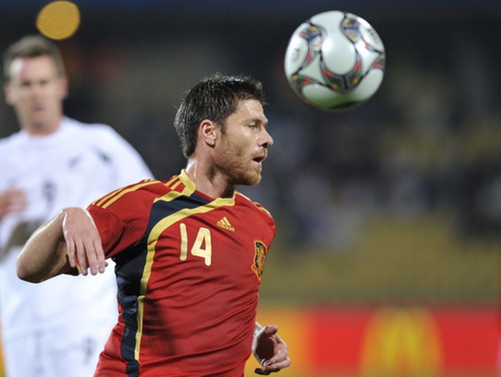Xabi Alonso í leik með spænska landsliðinu.