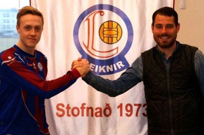 Elvar Páll Sigurðsson og Freyr Alexandersson, þjálfari Leiknis.