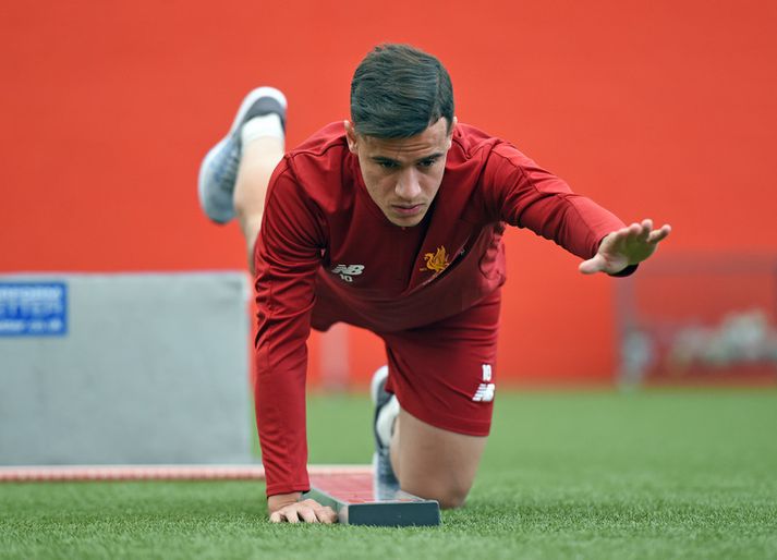 Philippe Coutinho er mættur aftur til æfinga hjá Liverpool.