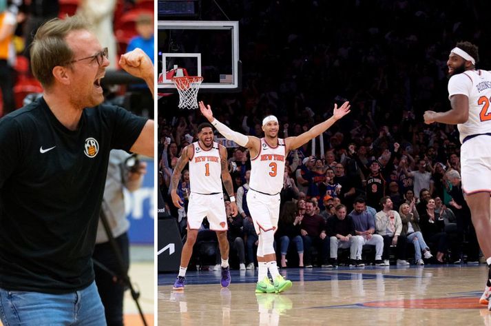 Hörður Unnsteinsson er einn fjölmargra stuðningsmanna New York Knicks á Íslandi.