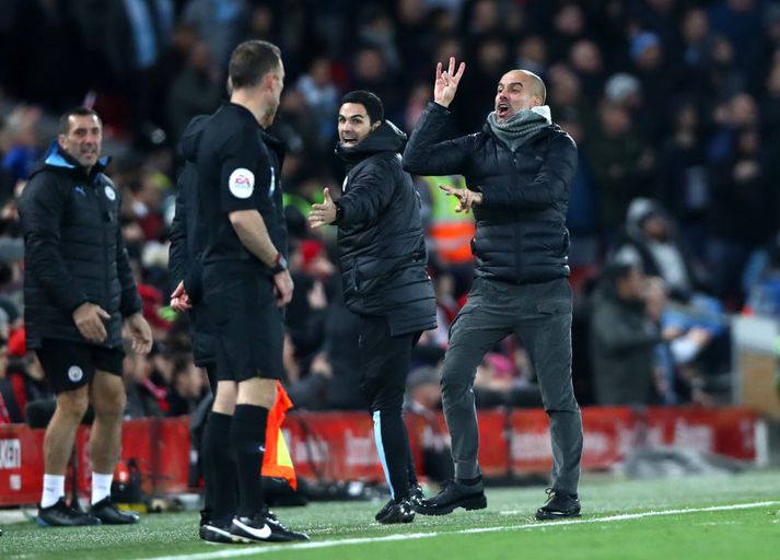 Guardiola gékk berserksgang á hliðarlínunni í dag.