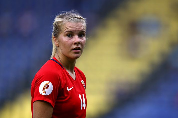 Ada Hegerberg í einum af síðustu landsleikjum sínum sumarið 2017.