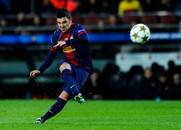 David Villa í leik með Barca í desember.