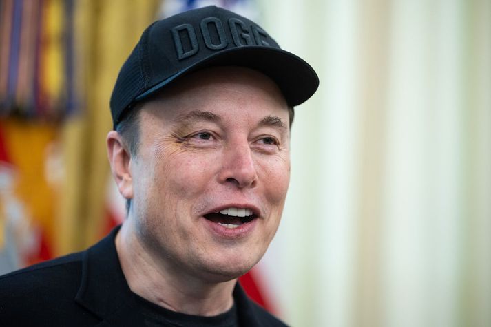 Elon Musk í Hvíta húsinu, þegar allt lék í lyndi milli hans og Donalds Trump.