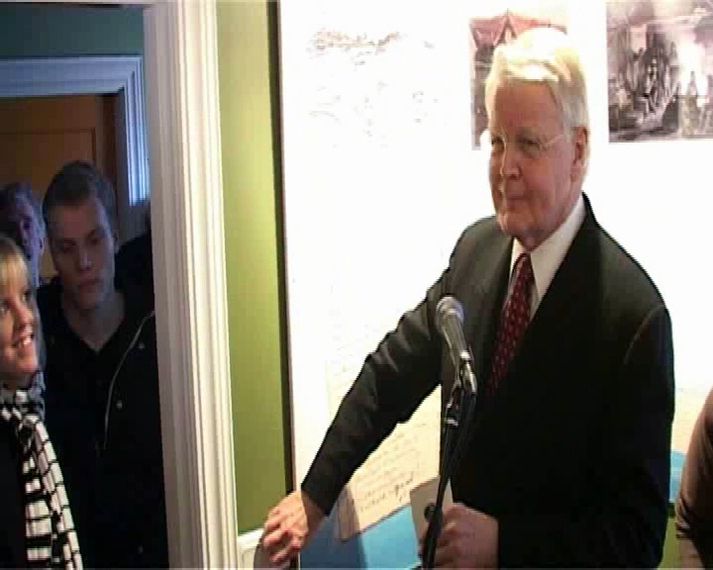 Ólafur Ragnar Grímsson, forseti Íslands, opnaði Jónasarstofu í dag.