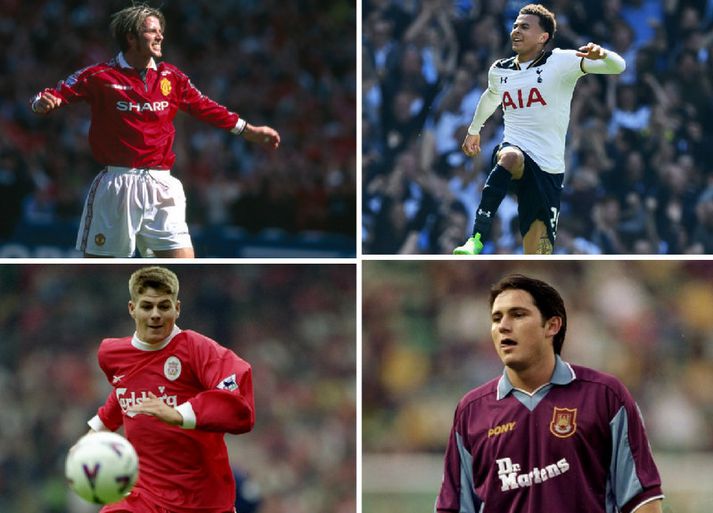 Dele Alli og þeir Frank Lampard, Steven Gerrard og David Beckham á svipuðum aldri.