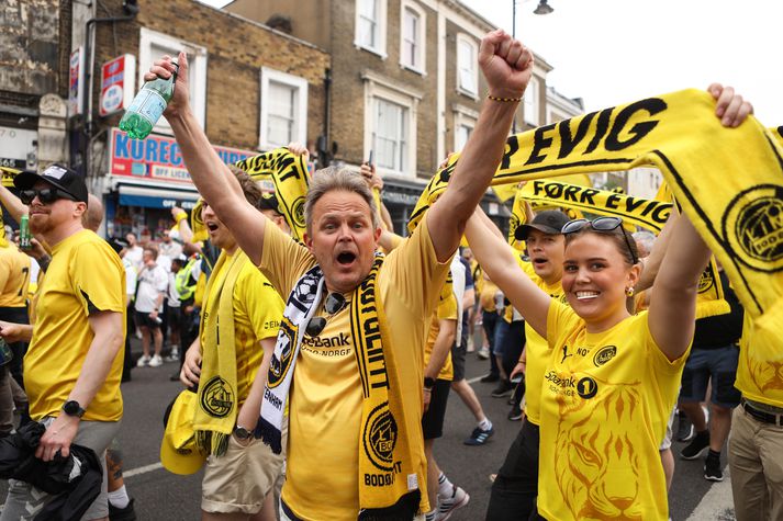 Stuðningsmenn Bodø/Glimt fjölmenntu til London í síðustu viku og þeir bíða nú spenntir eftir seinni leiknum gegn Tottenham.