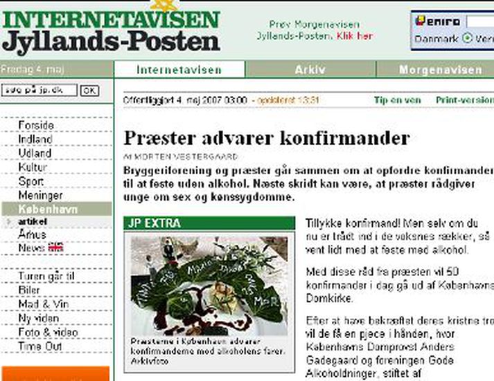 Af heimasíðu Jyllandspóstsins