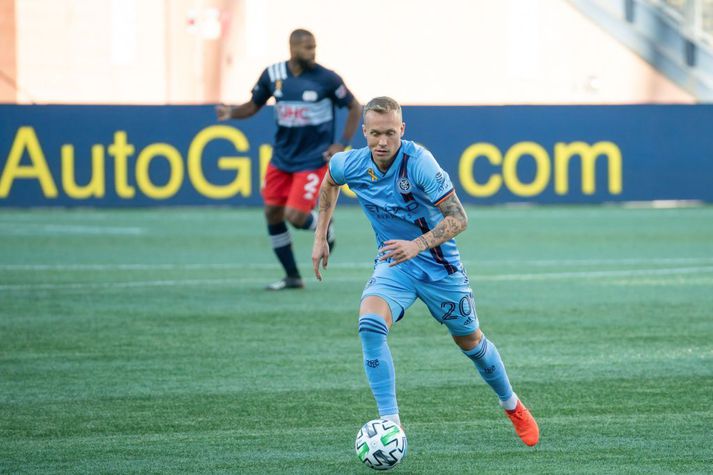 Guðmundur Þórarinsson lagði upp jöfnunarmark New York City FC í nótt.