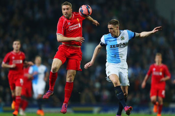 Rickie Lambert í leik gegn Blackburn í vor.