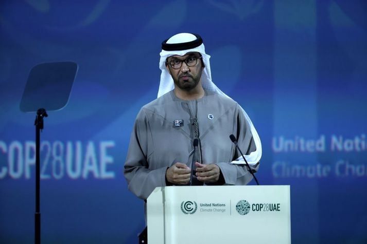 Ahmed Al Jaber á setningarathöfn COP28. 
