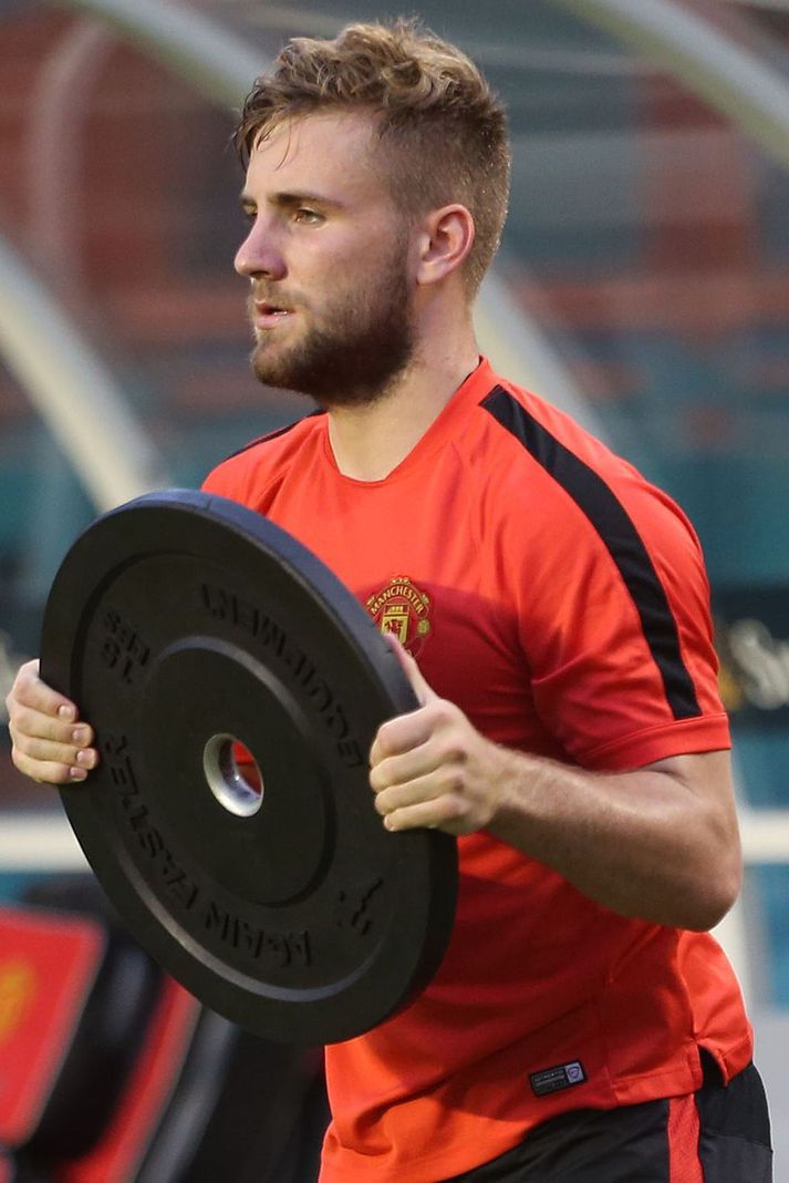 Luke Shaw æfði aukalega með þrekþjálfara í æfingaferð Manchester United um Bandaríkin.