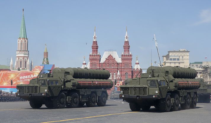 S-400 loftvarnarkerfi í Moskvu.