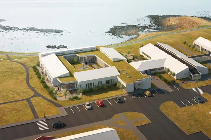 Tölvugerð mynd af því hvernig hjúkrunarheimilið átti að líta út eftir framkvæmdir.