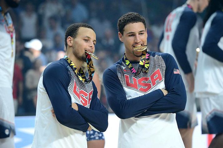 Curry og Thompson eru í öflugu landsliði Bandaríkjanna.