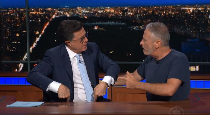 Colbert og Stewart eru gamlir félagar.