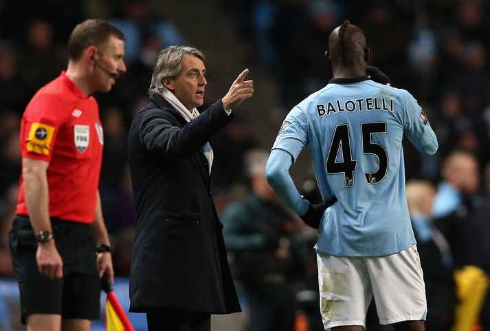 Mancini og Balotelli voru saman hjá City