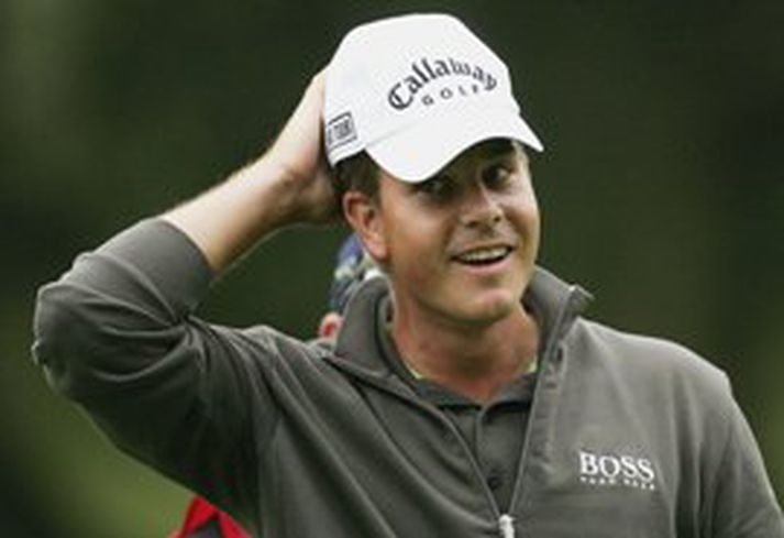 Henrik Stenson lék vel þrátt fyrir erfið skilyrði á Spáni í dag