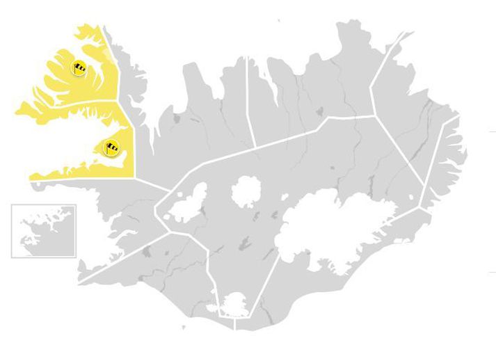 Á morgun er búist við norðaustan 13 til 20 metrum á sekúndu með mjög hvössum vinhviðum á Breiðafirði og Vestfjörðum.