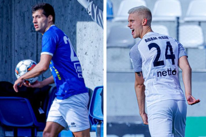 Tiago Fernandes og Adam Ægir Pálsson í síðasta leik Fram og Keflavíkur í Bestu deildinni.