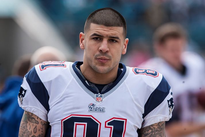 Hernandez í leik með New England Patriots.