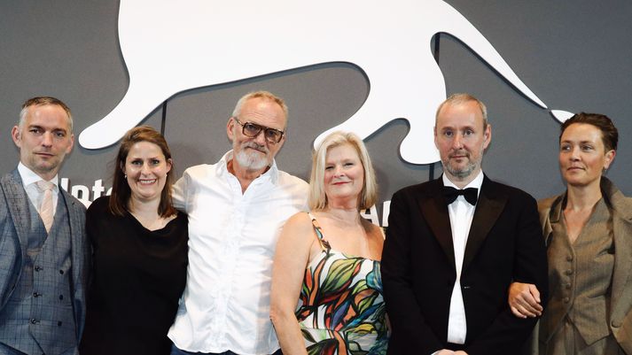 Kjartan Sveinsson, Heather Millard, Ingvar Sigurðsson, Edda Arnljótsdóttir, Rúnar Rúnarsson og Claudia Hausfeld á frumsýningu myndarinnar í Feneyjum. 