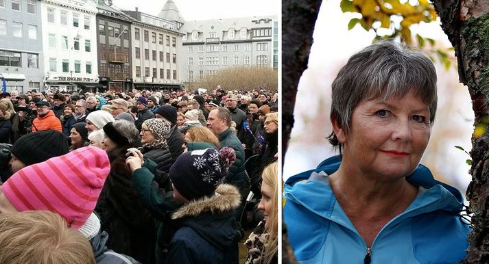 Guðrún Pétursdóttir lífeðlisfræðingur fór ekki mjúkum orðum um ríkisstjórn Íslands í ræðu sinni á Austurvelli í dag.