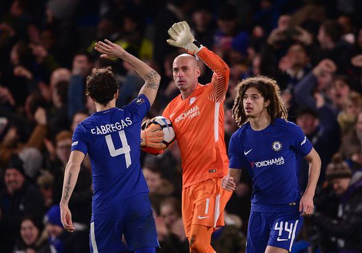 Fabregas og Caballero í leik með Chelsea.