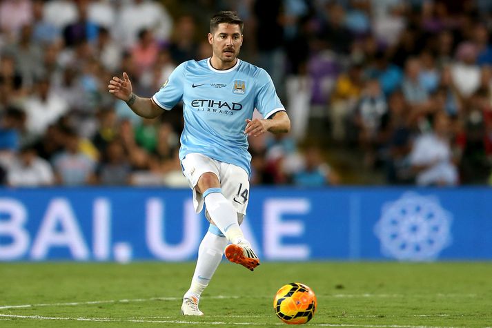 Javi Garcia í leik með Manchester City.