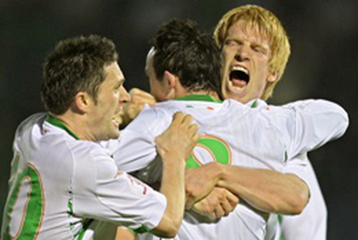 Írarnir gátu andað léttar þegar Ireland tryggði þeim sigur á San Marino í blálokin