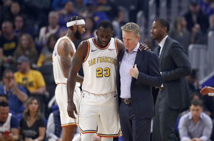 Draymond Green og þjálfarinn Steve Kerr