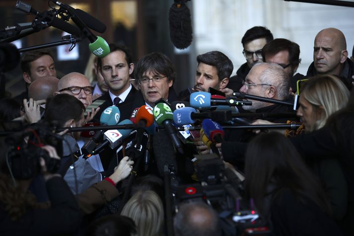 Vel er fylgst með Puigdemont í Belgíu.