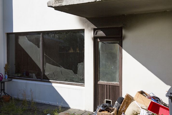 Parhúsið þar sem eldsvoðinn varð. 