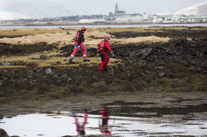 Leitað var meðal annars meðfram ströndinni í Garðabæ og Kópavogi.