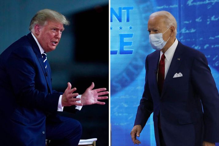 Donald Trump var í Flórída en Joe Biden í Pennsylvaníu.